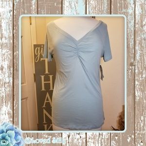NWT Ruched V-Neck Tee